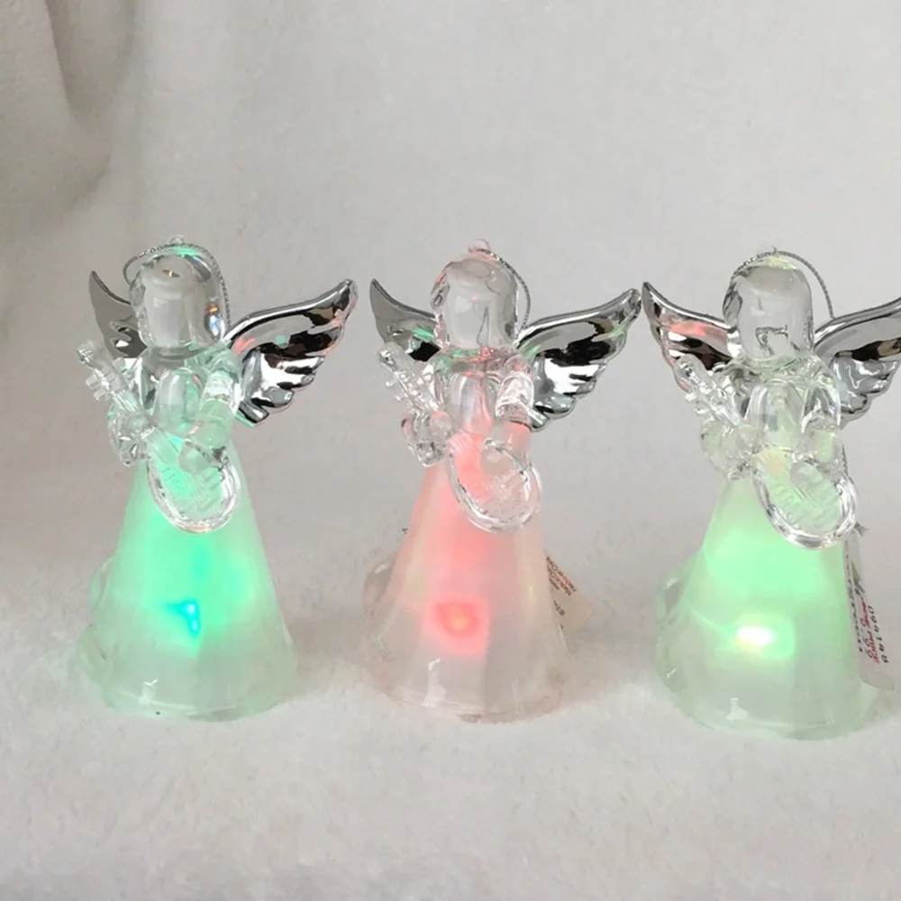 3 LED color changing acrylic Angel ornaments light up multicolor NWT - Picture 5 of 9